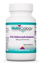 Nutricology B12 Adenosylkobalamin dodatek - s kyselinou listovou, vitamin B12 3000 mcg, folát, čistý B12, vegetariánské Lozengy - 60 Počet