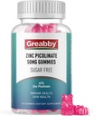 Zinek Gummies - Zinek Pikolinát 50mg, Cukr zdarma, Vysoce Absorbovatelné Zinek Pikolinát dodatek pro děti a dospělé, Podpora růstu, imunitní funkce, Zdraví pokožky, 60 Gummies
