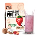 WILD SOCIETY - Clear Whey Protein + Electrolytes - Refreshing Whey Protein Isolate Powder - 20g Protein, 0 Add Sugar, GMO-Free, Natural Flavors & Colors - Jahodový kokos, 16 oz