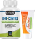 Bundle - Hem- Control Vegan Digestive Supplement (180 Počet) a zmírnit přírodní hemoroid relief krém pro pálení, svědění a otok (1.7 oz) Plus 2 Cestování-Velikost Tubes