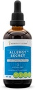 Alergie Secret Alcohol- Free Extract, tinktura, Glycerite Rosemary, Mullein Leaf, Marshmallow, Stung Nettle, Eyebright. Podpora alergie / zácpy (4 FL OZ)