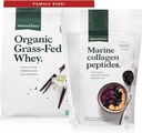 Natural Force Grass Fed Organic Whey Protein Powder Vanilla Flavor 5 LB Clean Marine Collagen Powder 11.7 oz