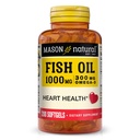 MASON NATURAL Omega, 3 rybí olej, 200, Day Supply, 1000mg s EPA a DHA pro společnou podporu, Softgel pilulky