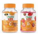 Živý vitamín D Děti + Vitamin C Děti, Gummies Bundle - Velký Ochutnávání, Vitamin dodatek, Lepek zdarma, GMO zdarma, Žvýkací žlab