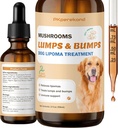 Dog Lumps a Bumps dodatek, Turecko Tail houba stráž pro psy Lipomy, Organic 7 Houbové komplexní kapky, Posílit imunitu a energii pro Buddy s houbami Shiitake, Reishi, Lví hříva