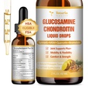 Glucosamine Chondroitin MSM Liquid Drops FSA-HSA - Dodatek pro společnou podporu mobility, flexibility a kosti Chondroitin Sulfát dodatek Turmeric, Quercetin, Bromelain, MSM Oil 2 FL.OZ