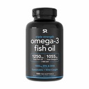 Sport Research Triple Strength Omega 3 Fish Oil - Bezproblémový doplněk rybího oleje w / EPA & DHA Fatty Acids from Wild Catched Fish - Heart, Brain & Imunitation Support for Men & Women - 1250 mg, 150 ct