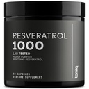 Ultra High Potency Third- Party Testováno Trans Resveratrol 1000mg - 98% čistý, vysoce čištěný a biologicky dostupný - Resveratrol Polygonum Root Extract - 60 Kapsle