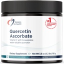 Designy pro zdraví Quercetin- Ascorbate Powder - 240mg QuerceSOL ™ Dodatek - Vitamin C na podporu normální histaminové odpovědi - Easy Drink Add- in, Vegan (77 Servings / 100g)