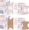 Sinmoe 100 Kusy Flexibilní Fabric Adhesive Obvazy Knuckle a Fingertip Variety Pack pro Wound Care Bulk Pack pro první pomoc Kity ve 2 Velikosti, 3 x 1,5 Inch, 1,8 x 2 Inch (Brown)