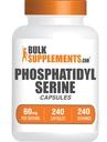 BulkSupplements.com Fosfatidylserine Kapsle - Fosfatidylserine dodatek, Sourced from Soy, for Memory and Focus - Gluten Free, 1 kapsle per Serving, 240 Kapsle (Balení po 1)