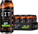 Za syrovou LIT připraven k pití Pre Workout, Jolly Rancher Green Apple, Pro energii, zaměření, intenzita a čerpadla, S oxidem dusičným Boost, Nulový cukr, 250mg kofein s Beta Alanin, 12 plechovky
