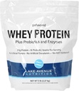 Jezero Avenue Nutrition Syrovátkové bílkoviny Plus Probiotika a enzymy, bez příchutí, 5 liber (2,27 kg)
