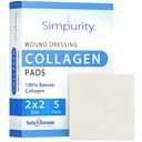 Collagen Dressing Pads - 2 "x 2" 5 Count Collagen Pads for Wounds - Non-Adherent Collagen Dressing for Wound Care - Safe n 'Simple Wound Care Supplies