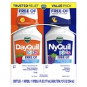 Vicks Kids DayQuil & NyQuil Coal & Cough Relief Liquid Co-Pack, Free of umělé barvy & Sugar, Multi- Symptom Relief of Cough, Nuzing, Runny Nose, Mucus, a Chest Congestion, pro věky 6 +, 2x6oz