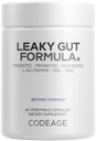Codeage Leaky Gut dodatek, L-glutamin, N-acetylglukosamin, Probiotický, butyrická kyselina, polyfenoly, Quercetin, DGL, Marshmallow Root, Berberine, BioPerine, Skořice, Vegan, Non- GMO, 60 Kapsle