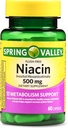 Spring Valley Flush- free Niacin 500 mg Metabolismus Podpora, 60 Kapsle (Balení po 2)