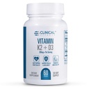 Klinické účinky Vitamin K2 + D3 - K2 + D3 Vitamin dodatek s Bioperine Black Pepper Extract a vápník pro podporu kostí a srdce - 60 Kapsle - Max Absorpce - Made in USA