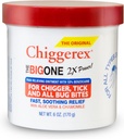 Chiggerex 2X Power First Aid Medicated Ointment for Chiggers, Mosquito Bites, Ticks and Bug Bite Relief with Aloe Vera & Hemomile, 6 oz