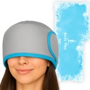 Vive Migréna Relief Cap - Hot & Cold Kompression Hat for Head - Full Head Ice Wrap Beanie & Eye Mask for Tension & Pressure Relief - Chladicí čelenka - Volitelné a flexibilní měkké gelové vložky