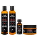 Live Beard Complete Beard Grooming Kit - Wash, Conditioner, Butter and Oil - Made in the USA with All- Natural Ingredients - Mens Groom Set CU124; American Scent - Cedar, Vetiver, Bergamot