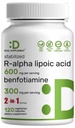 DEAL SUPPLMENT R alfa kyselina lipoová 600mg s Benfotiamine 300mg per Serving, 120 Veggie Kapsle - 200mg R- ALA per Capsule - Antioxidant Supplement for Energy & Nervous System Support