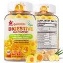 Ginger Chews Gummies for Nausea & Digestive Support, Somech Relief - Cukr bez kurkumy a odorless česnek, Quercetin, Vitamin D3, C, Delicious Digestive doplňky, 60Cts (Balení po 1)