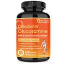 NATURE TARGET Glucosamine Chondroitin Společná podpora Dodatek - Plus MSM, Kolagen, Kurkuma, Mečoun zdarma, Podporuje společné, kolena, chrupavka, pro muže a ženy, 120 Caps