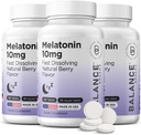Balancebreens Melatonin 10mg Fast- Disolt, 120 Tablet - Přírodní spánková pomůcka pro přenocování, Drog- Bezplatná podpora pro relaxaci a pohodu