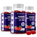 Vitamatic Sugar Free Melatonin 30mg na Gummy - 60 Servings - 60 Vegetariánské gumy - Non-Habit Forming dodatek (60 Počet balení 3)