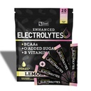 Vylepšené Electrolyte Powder Stick Packs (Lemon Berry 124; 20 Packets) w / 0 Cukr + BCAA + B-Vitamins Electrolyte Supplement w Draslík Zinek & Magnesium pro hydrataci - Keto Electrolytes