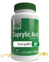 Zdraví Thru Nutrition Capyl Acid 600mg 200 Softgels C124; C8 Octanoic Acid from Pure 1g MCT Oil Acid 124; Non- GMO & Soy Free Acid 124; Podpora zdravé trávicí a střevní zdraví