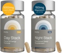 FOCL AM PM Nootropní funkční dodatek pro Daytime Focus + Nightime Recovery 124; AM - Podporuje Focus Energy Memory Cognitive Performance 124; PM podporuje klid obnovující spánek, Melatonin- zdarma