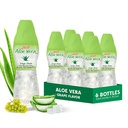 Aloe vera šťáva (hroznová příchuť) s většími kousky čisté aloe buničiny (6 balení) Rostlinné šťávy skvělé pro hydrataci a obsahuje velké aloe buničiny. Je to zdravé pro dospělé a děti.