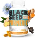 Turmeric 1350mg Curcumin 150mg Black Seed Powder 75mg Ginger Extract 50mg Black Pepper Fruit Extract 10mg Bioperin 60 Veggie Count Capsules by Sweet Sunnah