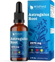 Astragalus Herb Extract Drops 2000mg (Astragalus membranaceus) Bylinný dodatek Absorbs lepší než Kapsle, 1 měsíc Dodávka, 84 Servings, Alkoholo- Free tinktura - 2 Oz, balení po 1