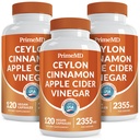 5- in-1 Ceylon Skořice Kapsle 2355mg - Ceylon Skořice a jablečný ocet Kapsle - Kurkuma a Panax Ginseng - Skořice doplňky s bioperínem (120ct, balení po 3)