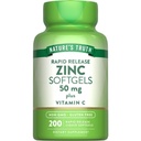 Příroda je pravda zink 50mg dodatek 124; s vitaminem C 124; 200 kapalné ponožky 124; non-GMO & gluten zdarma