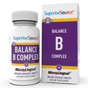 Superior Source Balance B Complex - Doplněk pro energetickou podporu s kyselinou listovou & B vitaminy - Podporuje srdce a svalové zdraví - B vitamin dodatek AIDS imunitní zdraví - 60 Instant Rozpustit tablety
