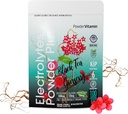 PowderVitamin Electrolytes Powder Plus (100 Servings) Black Tea Ginseng Electrolyte Powder Keto, bez cukru, růžová himalájská sůl, 1000mg draslík, 150mg vápníku, 150mg hořčíku, hydratační prášek