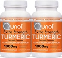 Qunol Kurkumin Kapsle, 1000mg Extra Strength Supplement, Patentovaná hydrorozpustná technologie, Alternativní k kurkumin černý pepř, 240 Veggie Kapsle