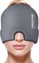 ONLYCARE Migréna Relief Cap, Soothing Migréna Maska, Upgraded Odorless Gel Ice Head Wrap, Hot and Cold Therapy, FSA nebo HSA způsobilé bolesti hlavy Led Pack pro napětí a stres (Grey)