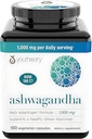 Generický Ashwagandha dodatek Organic KSM- 66 Ashwagandha vegetariánský dodatek 180 Kapsle, 1000mg na denně Serving, Nápověda Podpora zdravé řízení stresu reakce, jasné