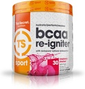 Top Secret Nutrition BCAA Re- Igniter Vegan Amino Acid Dodatek s Astaxanthin a Electrolyte, Hydration Směs s kokosovou vodou, 9.80 oz (30 porcí), Raspberry Sherbet