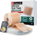 Zdravotnický stupeň Silikonová páska Pokročilá adhezivní formulace (1.6 "x 118") Jizva odstraňující stripy pro chirurgické jizvy, Silikonová páska a Keloid Jizva Léčba, opakovaně použitelné Silikonové Jizvy