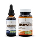 Artyčoky USDA Organic and Star Anise Kapsle (2 ks.) 124; Alkoholo- Free Organic Artichod (Cynara scolymus) Sured Leaf 2 oz a 1000 mg Star Anise (Illicium verum) Sušené osivo (60 Kapsle)