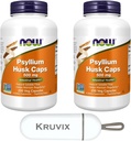 Nyní Potraviny Doplňky, Psylium Husk Caps 500 mg copy124; Non- GMO projekt ověřený, přírodní rozpustný fiber, střevní zdraví * CYK124; 200 Veg Kapsle - Balení 2 s Pill Organizer