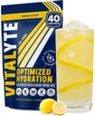 Vitalyte Electrolyte Powder Drink Mix, Isotonic Electrolyte Hydration Mix, Gluten Free Post Workout Powder Mix, Balení po 1, 35 oz., Lemon Flavor