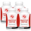 Silver Fern Brand Ultimate Digestive Enzyme Supplement - 4 Lahvičky - High Potency, Multi Enzyme - Digestive Comfort & Food Tolerance - Amyláza, Protéza, Celluláza, Více