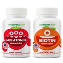 Děti Melatonin 1mg Chewables + Biotin 5000mcg Chewables Bundle